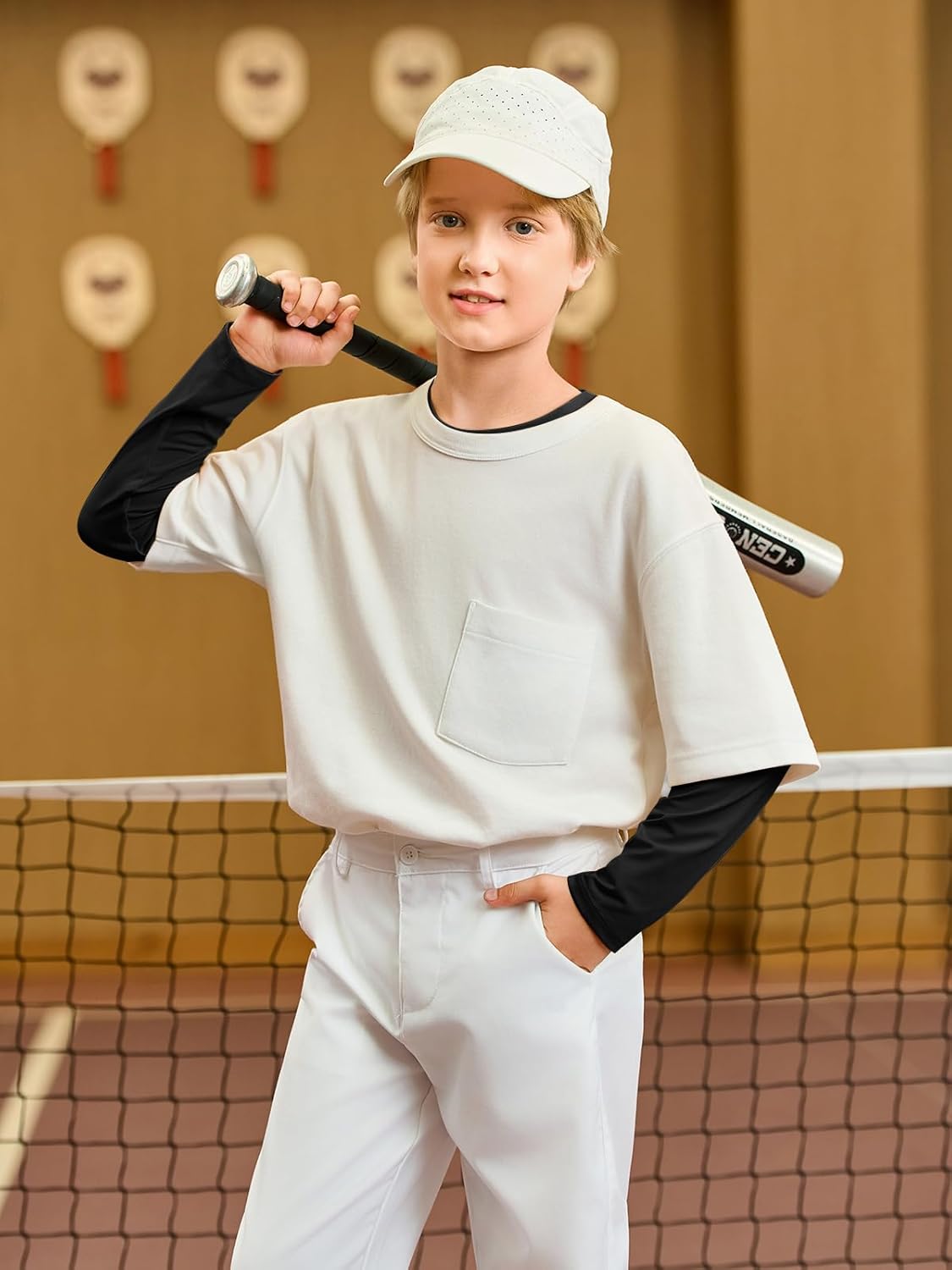 Haloumoning Boys Long Sleeve Athletic T-Shirts Kids Quick Dry Youth Performance Active Basic Tees 5-14 Years - Image 3