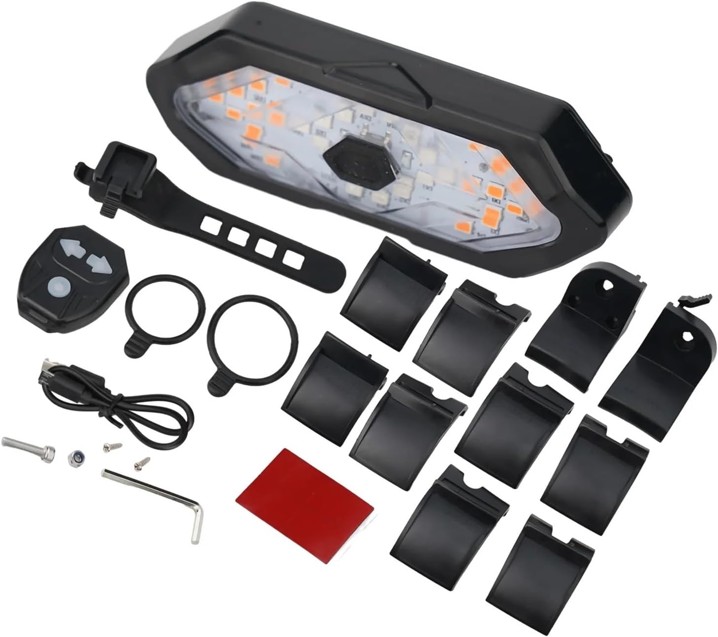 ワイヤレスリモート電動スクーターテールライト 180 度照明 120 デシベルツイーター角度調整可能な ABS 材料