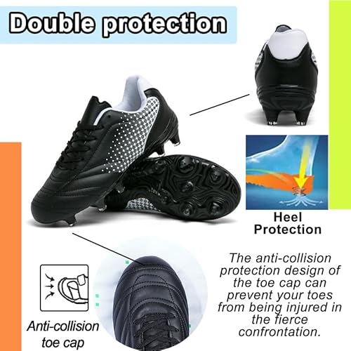 Lizrha Soccer Shoes For Boys Girls Soccer Cleats Boys Girls Kids Athletic Outdoor Football Shoes Youth Football Cleats Outdoor & Indoor Soccer Shoes Lightweight thumb #2