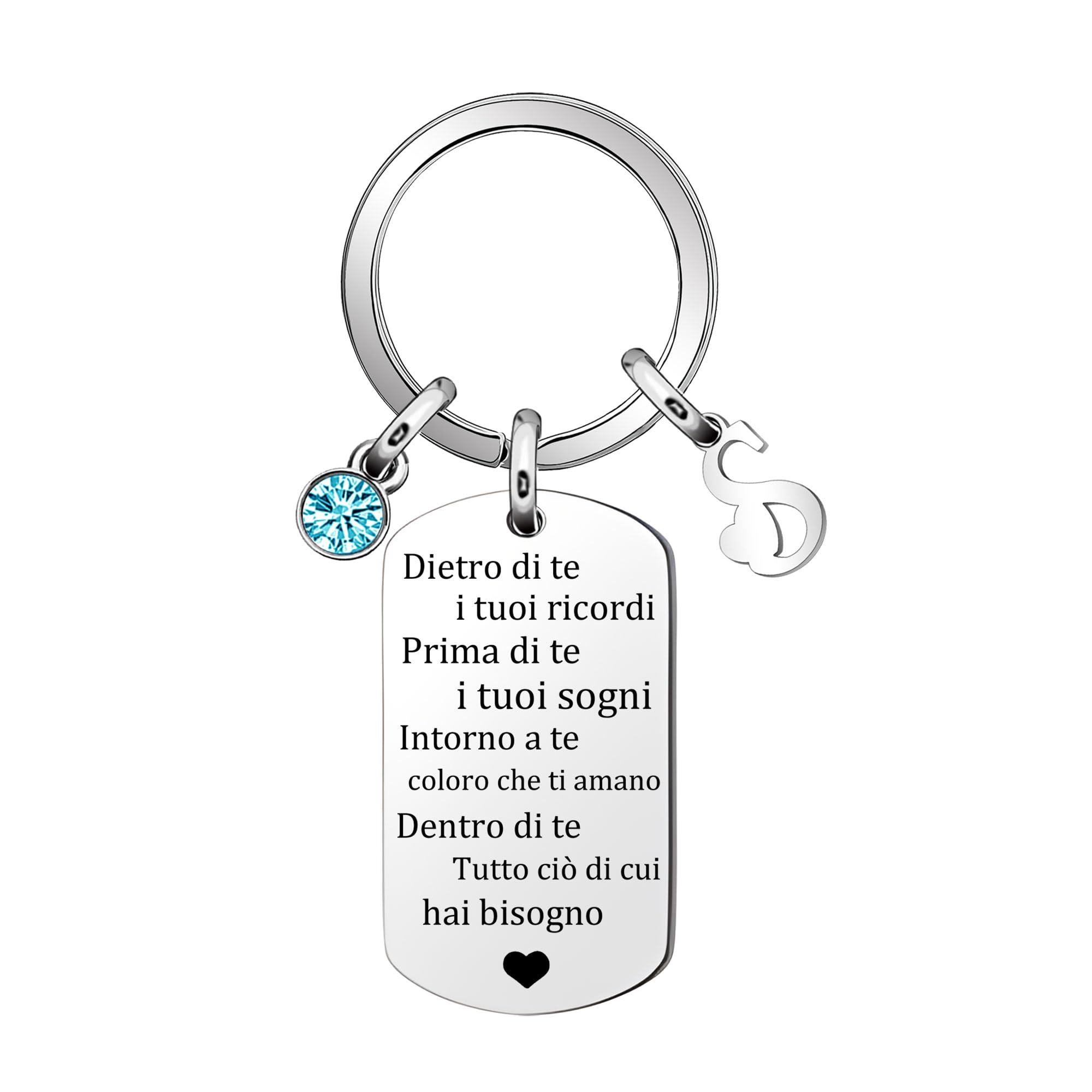 Inpirazione Portachiavi Regalo,Argento 26 Lettera A-Z Inglese Initial Pendente Portachiavi Per Le Donne Uomini Unisex Figlia Figlio Sorelle Amici Amante Compleanno Natale Laurea