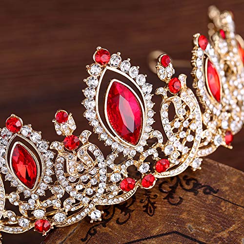 Rode Strass Bruids Kroon Jurk Accessoires Hoofddeksels - Image 4