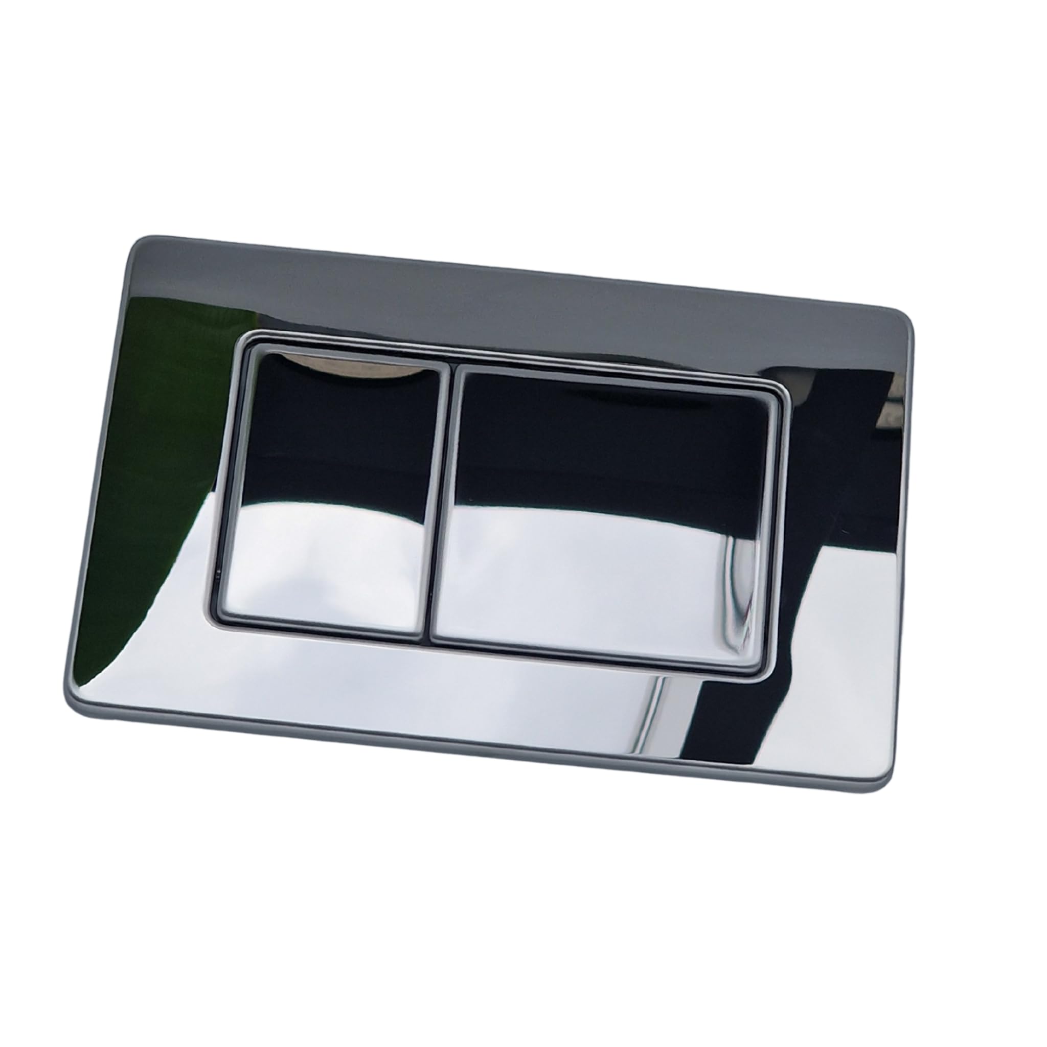 AquaUno Tile - Pulsador para inodoro (cromo, 24,5 x 16,2 cm, acabado cromado) | Acero inoxidable; cisterna mecánica de 2 cantidades para cisternas Sigma; acabado listo para montar