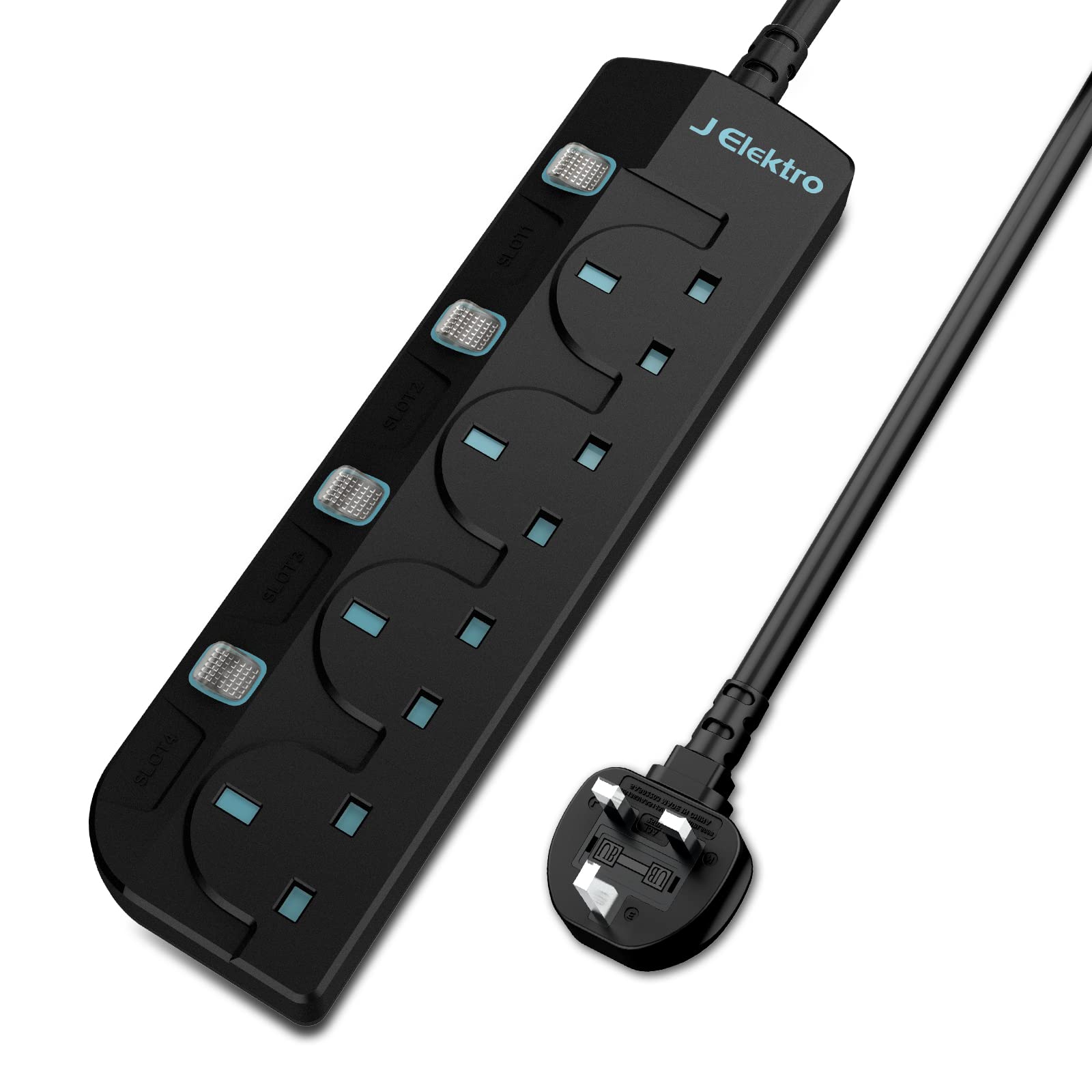 Buy Power Extension Cord, J Elektro 4 Way Wall ed Power Strip, 3 Meters