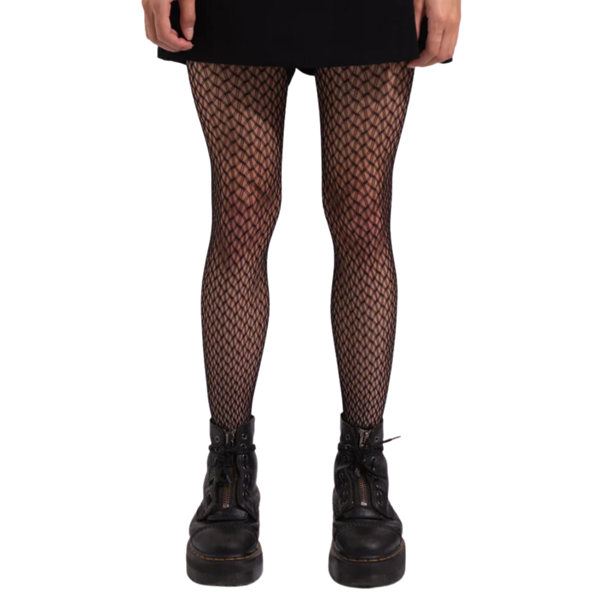 saint sass® Women's Aurora Fishnet Tights Geometric Pattern Black S/M, L/XL Made in Italy Pack of 1, black, S-M