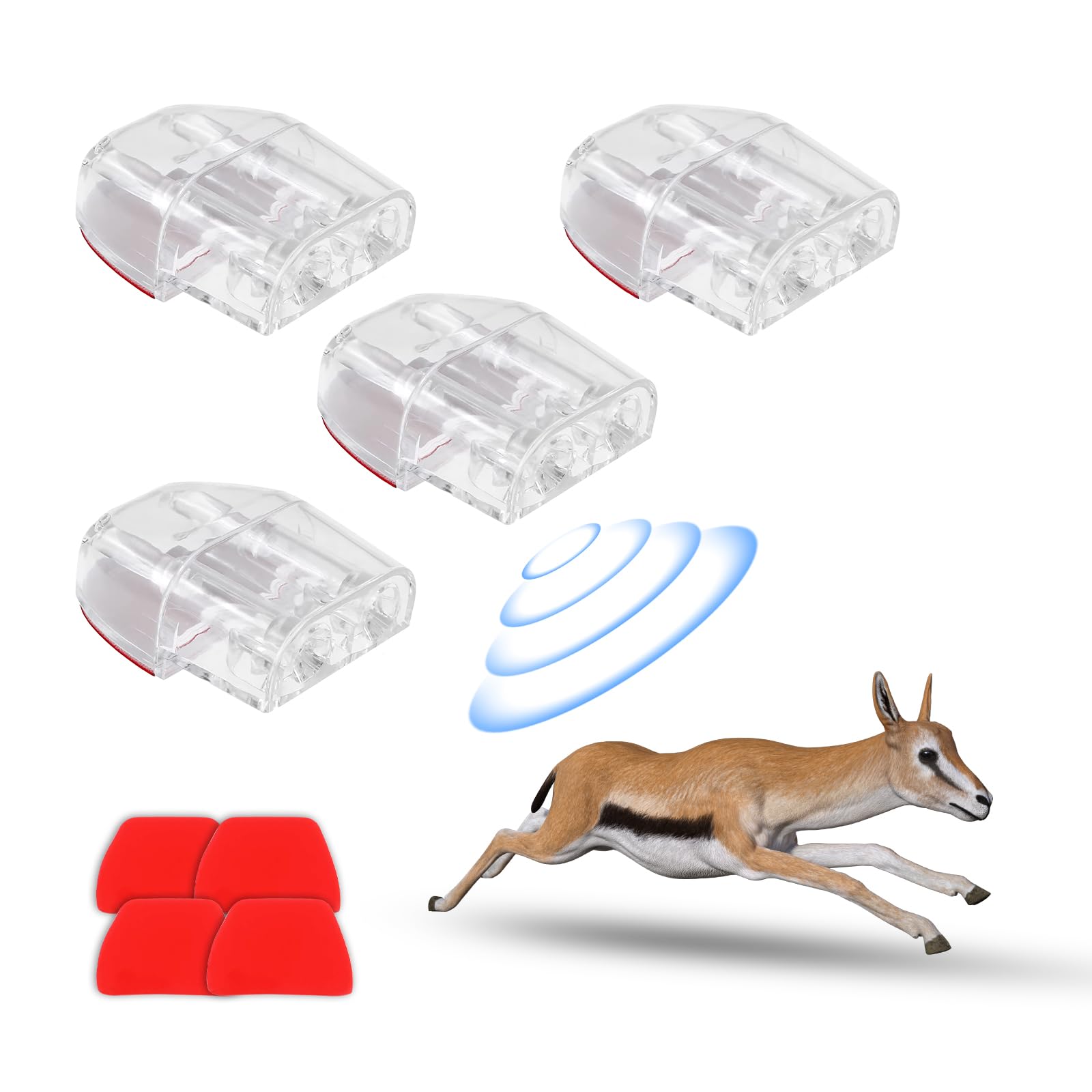 Deer Whistles for Vehicles, Universal Anti-Collision Deer Warning Device with Self-Adhesive for Cars, Trucks, and Motorcycles (4PCS Transparent)