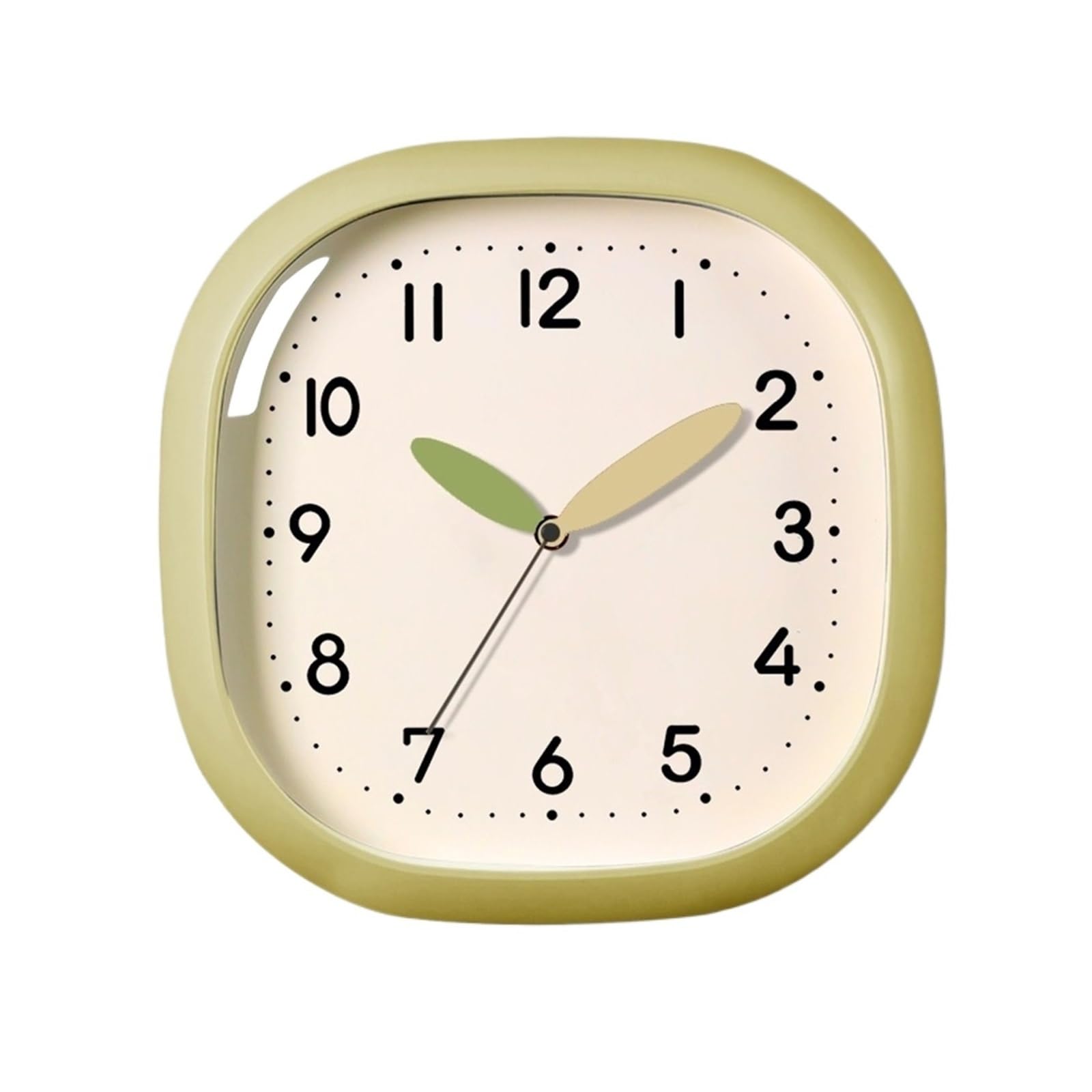 J9V4G6S3B5 Analogue Wall Clock Cream-Style Wall Clock Silent Operation No Drilling Required Battery Powered for Room Decoration(Green)