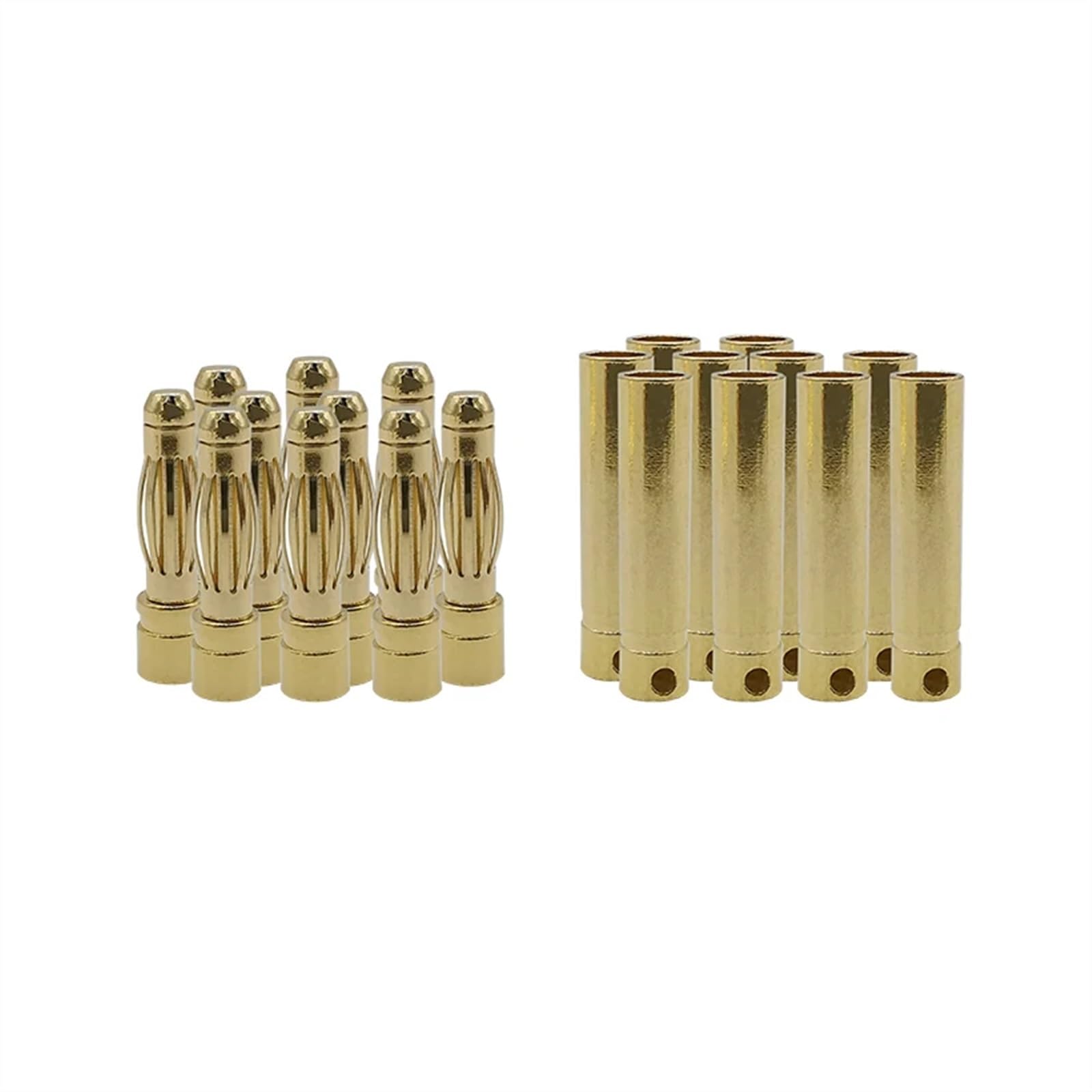 2/5/10/20 Paires 2mm 3mm 3.5mm 4mm RC Batterie Balle fiche Banane mâle Femelle Balle connecteur Banane plaqué Or(4.0mm,20Pair)