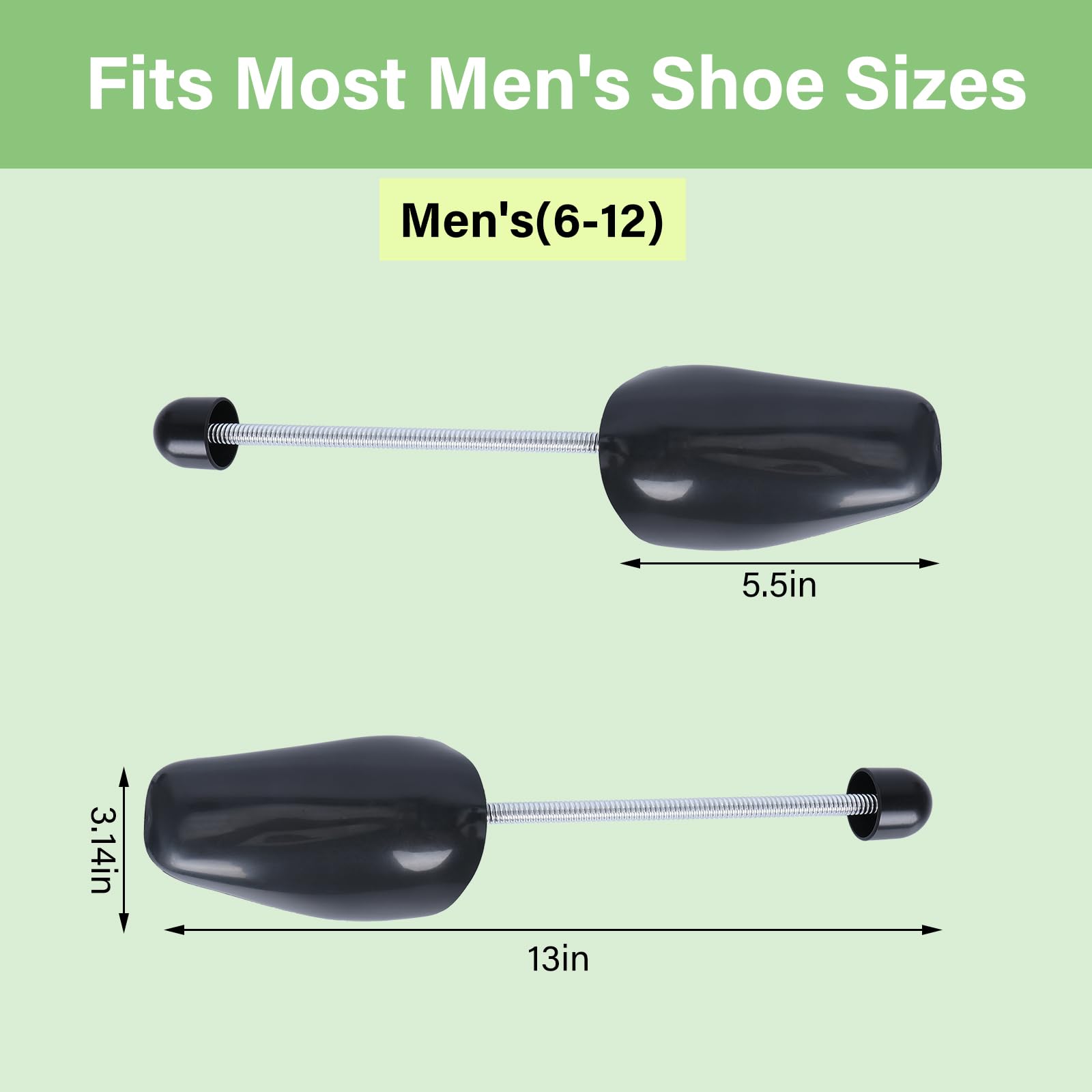 YOLOPARK Árboles para zapatos para hombres y mujeres, estirador de zapatos de plástico con resorte ajustable para tenis, zapatos de cuero y más