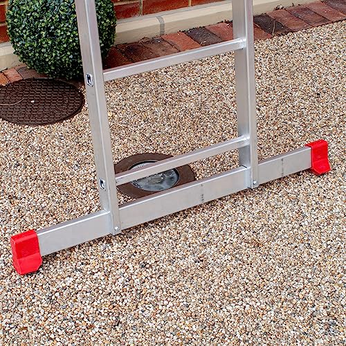HOMEMASTER® 3 Section Extension Ladder | 150kg Load Capacity | Anti-slip Rungs, Auto-Locking Clips | Lightweight Aluminium Ladders | 6.50m 8 HOMEMASTER® 3 Section Extension Ladder | 150kg Load Capacity | Anti-slip Rungs, Auto-Locking Clips | Lightweight Aluminium Ladders | 6.50m - Image 8