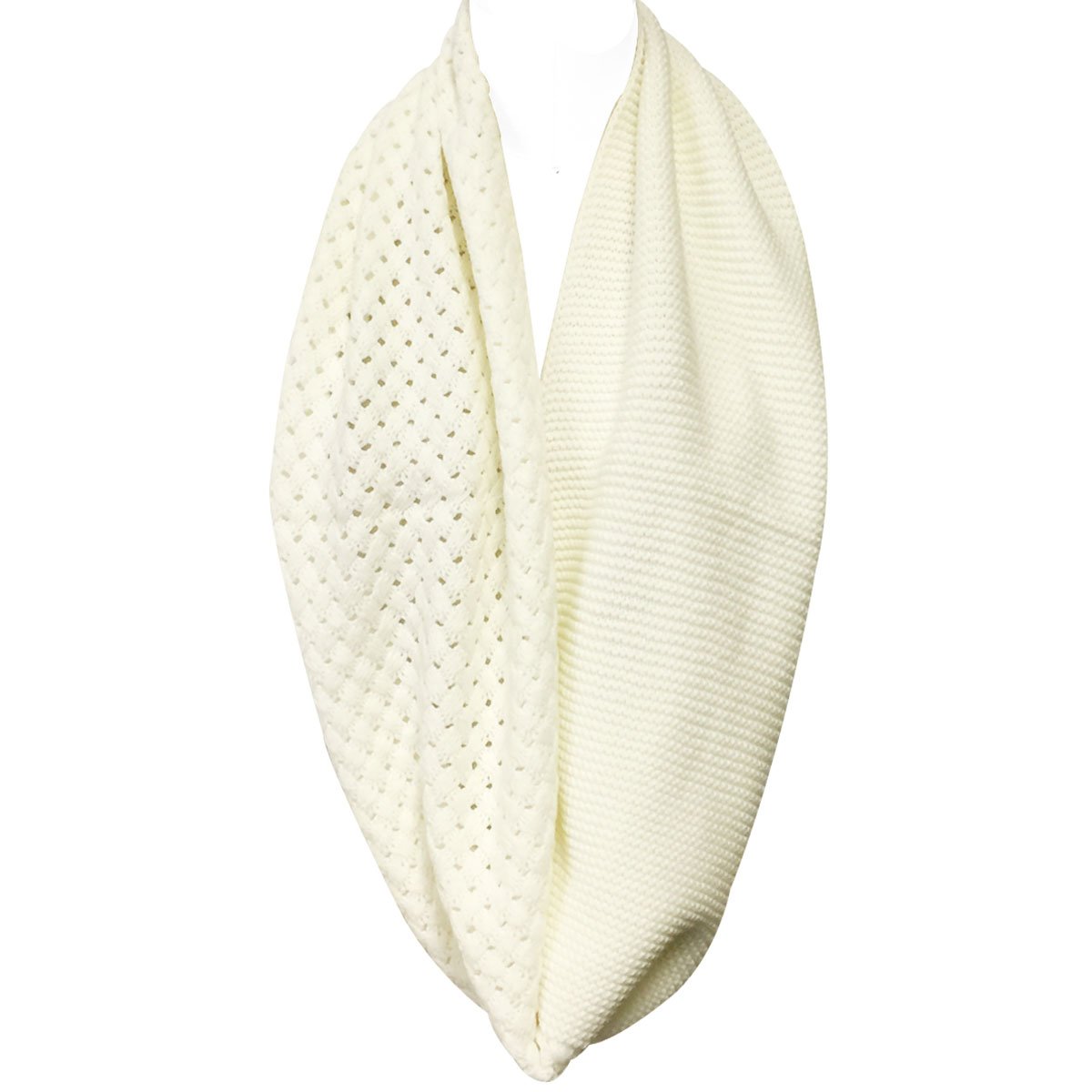 Wrapables Trendy Winter Warm Knit Infinity Scarf, White