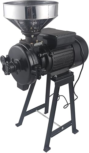 TdiriNar Máquina de molienda eléctrica de grano molinillo de maíz, amoladora comercial de alimentación seca de 110 V 2200 W, negro, máquina
