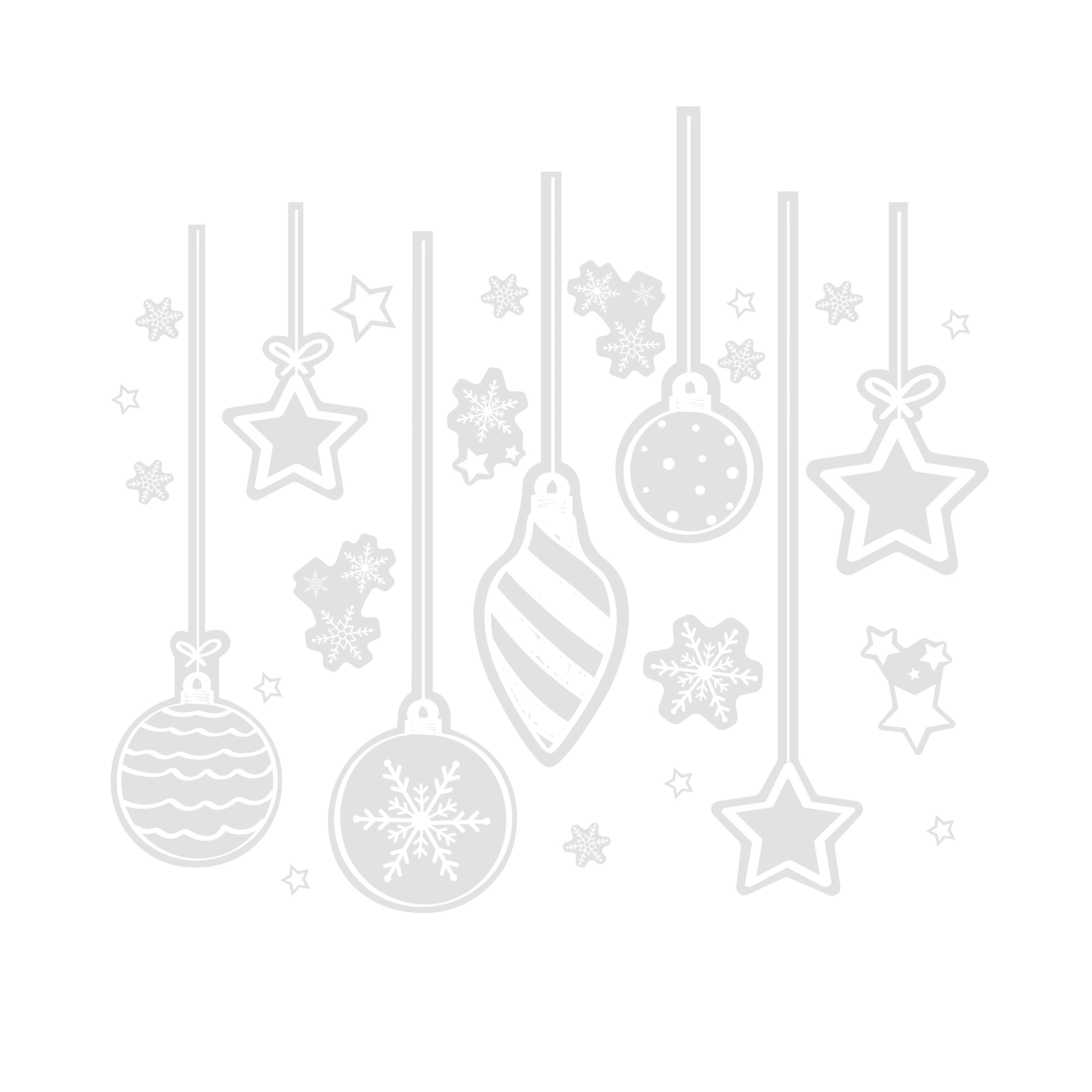 Ginger Ray White Bauble, Star and Snowflake Christmas Window Stickers