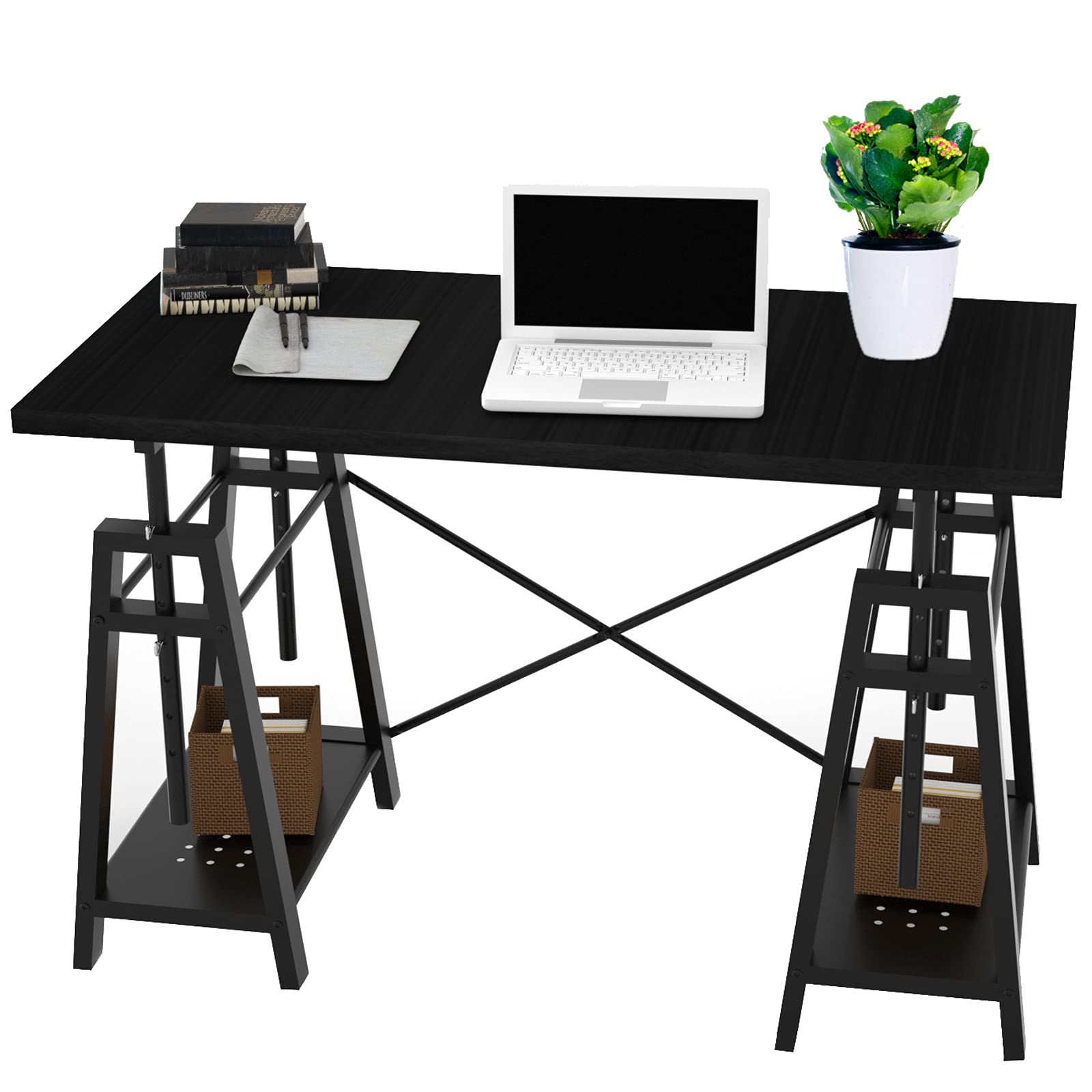 Buy Computer Desk with Storage, 60x120cm Lift Top Wood Office Desk with
