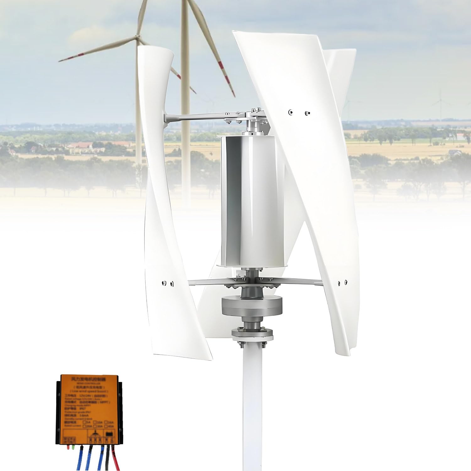 GLBMXDD Vertical Axis Wind Power Turbine Generator,with IP67 Waterproof,Industrial 100W-White12V