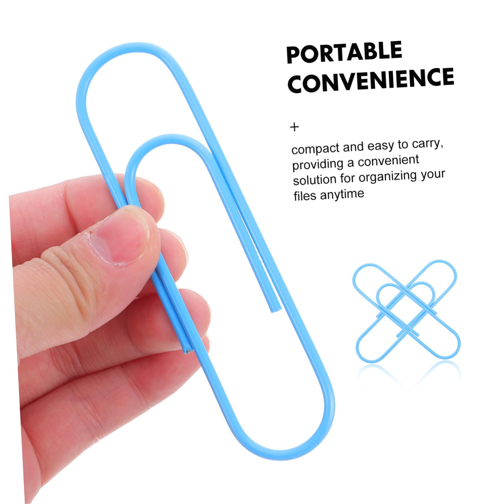 Graffette da Ufficio 100 Pezzi Blu in Metallo e Plastica | 10cm Formato Jumbo, Riutilizzabili e Portatili, per Scuola e Organizzazione Documenti