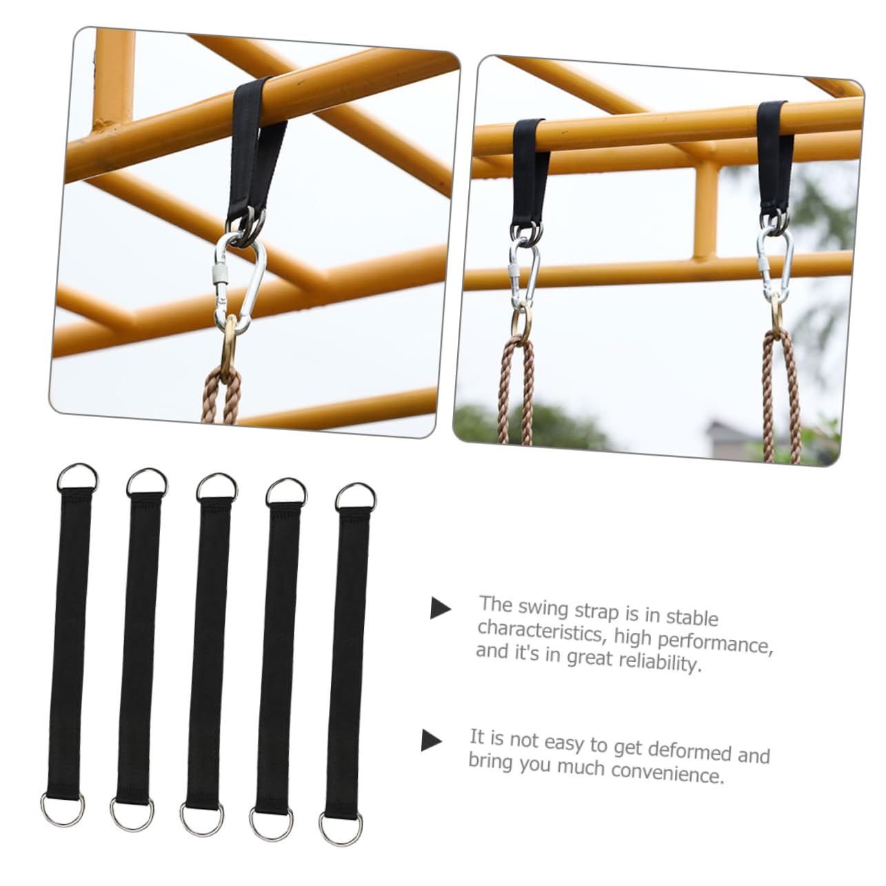TOYANDONA 5 Ensembles Sangles De Suspension pour Hammocks Activités Extérieures Fabriquées Acier Inoxydable Pratiques Résistantes pour Camping Randonnée 5 Pièces * 5