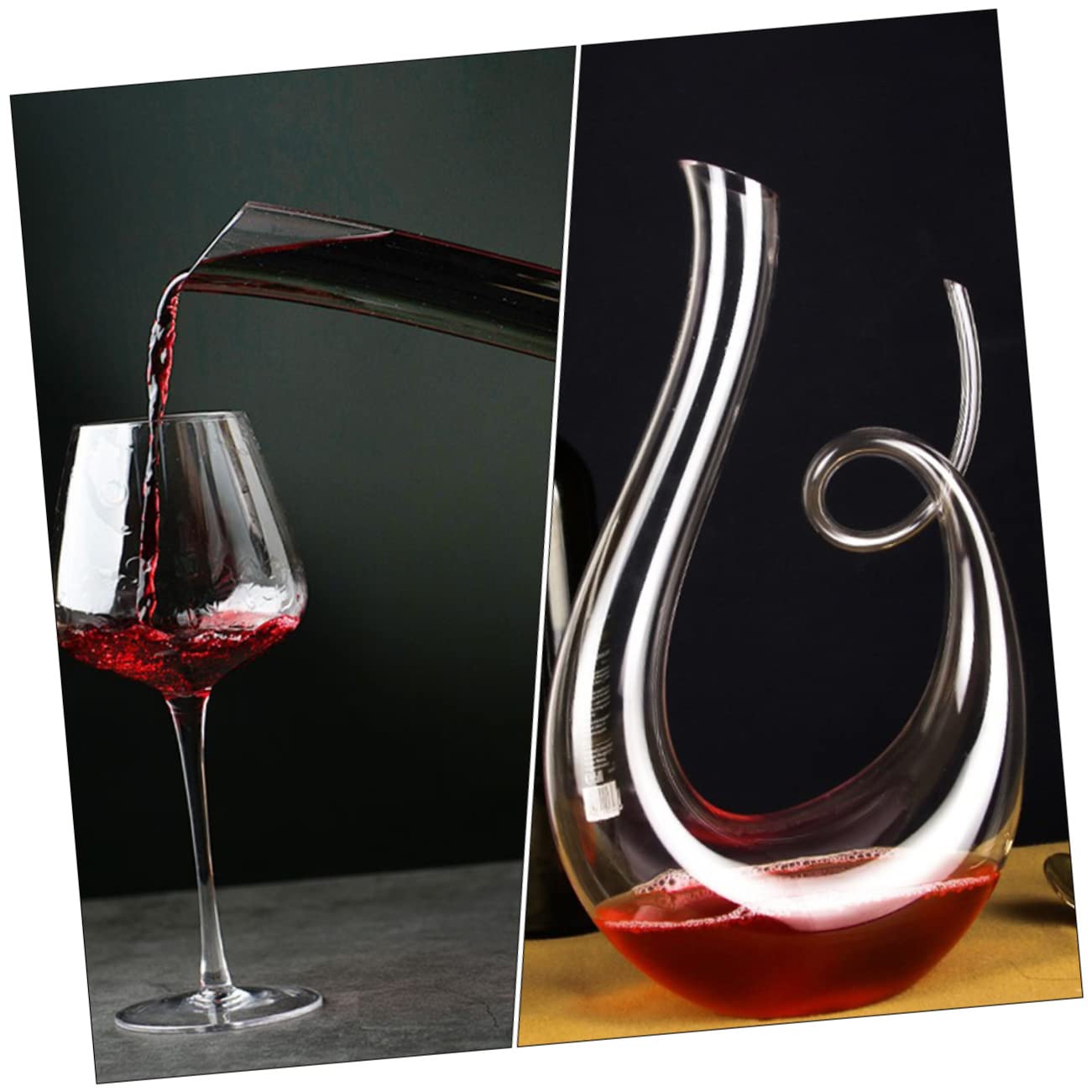 Cabilock 1 Decanter Per Vino in Cristallo Da 1300 Ml Elegante Distributore Di Bevande Per Bar Di Casa