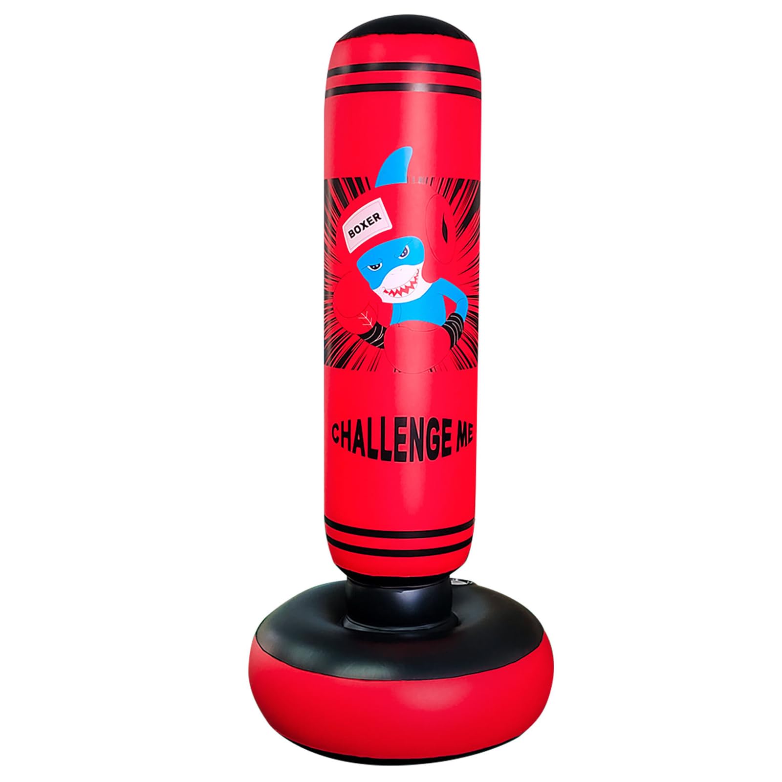 Saco de boxeo inflable, 47.24 pulgadas, saco de boxeo antiestrés, para niños y niñas, saco de boxeo independiente para entrenamiento tailandés, talla S para
