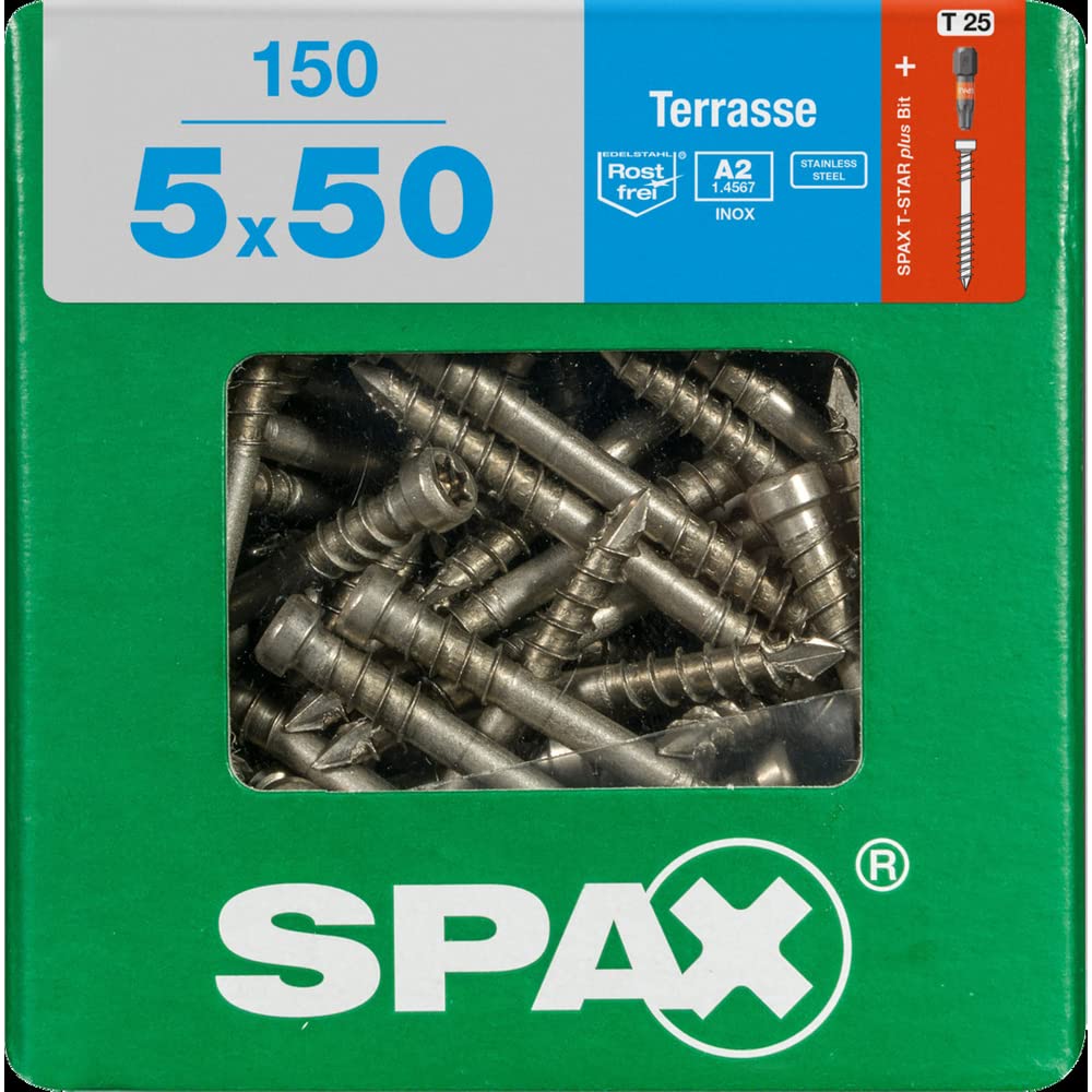 Spax 4507000500506 Lot de 150 vis de terrasse 5 x 50 cm XXL