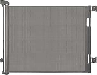 Retractable Baby Gate, 140cm Wide x 86cm Tall, Extra Tall Mesh Safety Gate for Baby & Pets, Indoor/Outdoor Use, Fits Doorways & Stairs, Grey