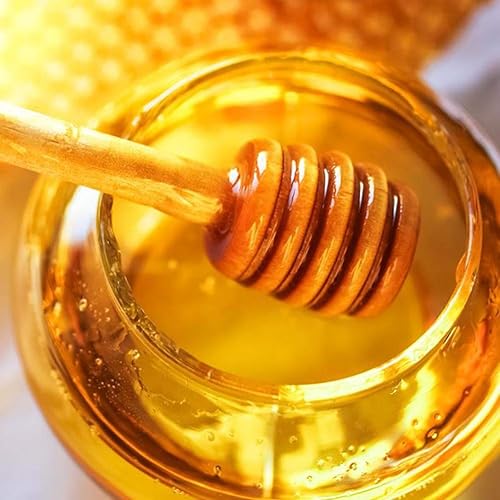 Miniatura 7 de AKOAK 10 unidades de 3.1 in3.14 pulgadas de madera de miel cuchara para tarros de miel, café leche té mermelada madera revolver palo accesorios de