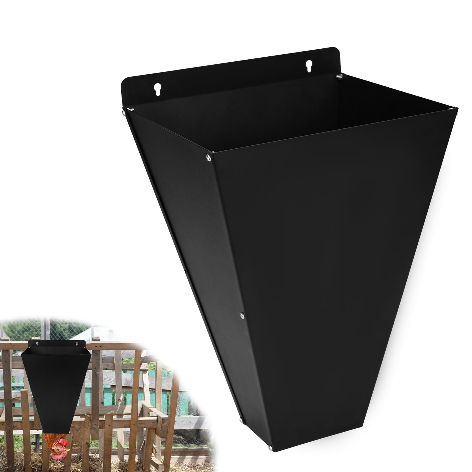 BOXOB Cono per Polli Grandi Dimensioni, Fondo Piatto in Metallo Cono Abbattimento Polli Attrezzatura di Lavorazione Resistente Coni Contenimento Pollame per Tacchini Anatre Oche Fino a 8,2kg