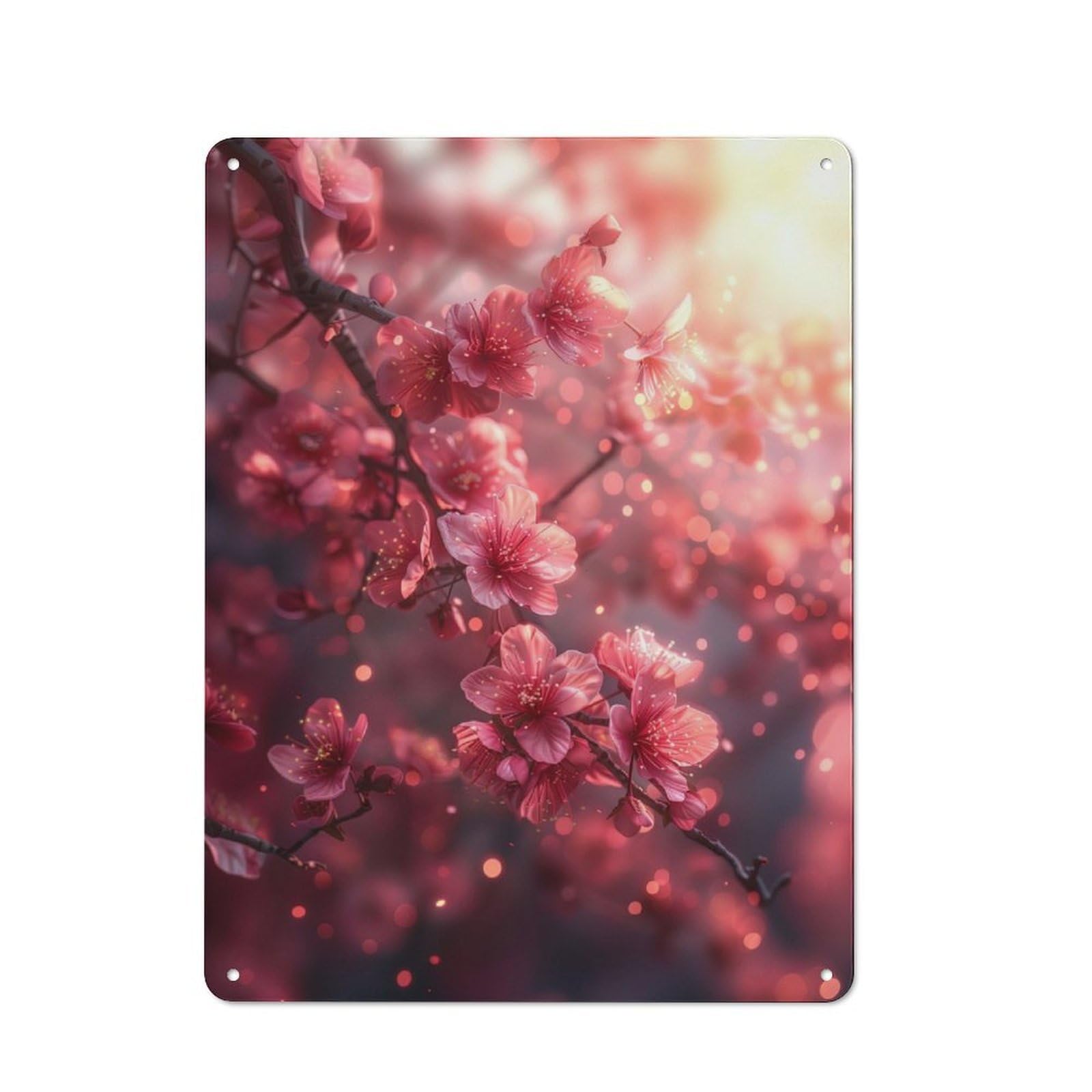 Junmoney Cherry Blossom Sakura For Garden Room Or Summerhouse, Vintage Tin Sign 40X30cm, For Display In Garden Rooms And Summerhouses