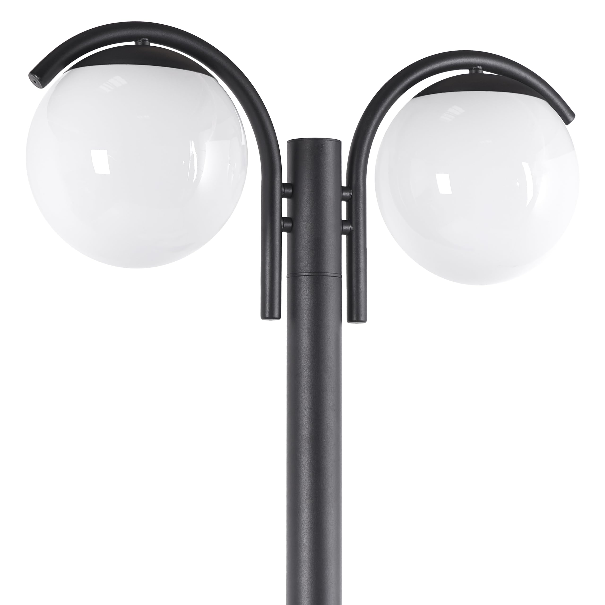 Beliani Farola de jardín moderna 2 luces lámpara poste camino exterior aluminio material sintético negro Kulsi