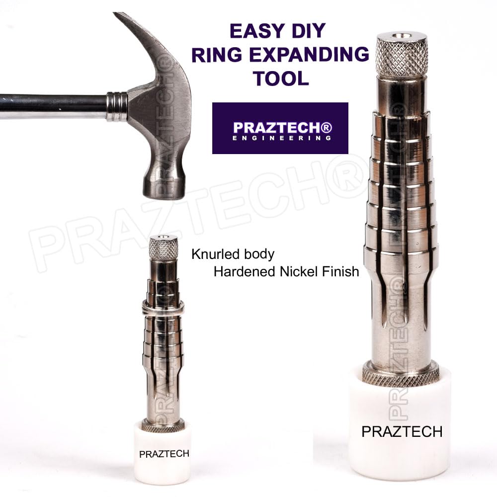 PRAZTECH® Jewelry Ring Stretcher DIY Tool Rathburn | Easy Wedding Band Resizer | Hardened Nickel Finish | 6-1/2 Inches
