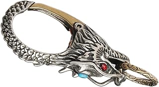 [ERINGOGO] 純銅製レトロドラゴンキーリング 軽量耐久性 の腰掛けキーホルダー メンズ性派鍵収納アクセサリー