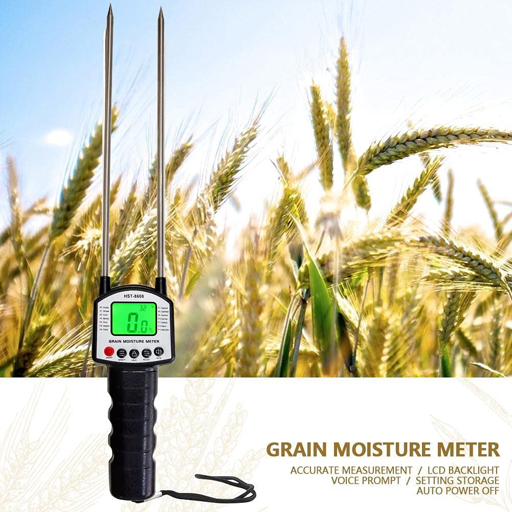 amiciSense Grain Moisture Meter Handheld Humidity Tester for Wheat, Rice, Corn, etc with 4 AA Battery 4