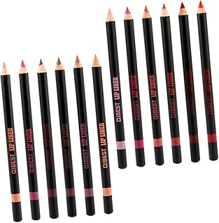 Beavorty 12Pcs Delineador Labial Bastão Preto Terno Batom Delineador Labial Fino Delineador Labial Maquiagem Delineador Labial Fosco Delineador Labial Lápis Linha Labial Feminino
