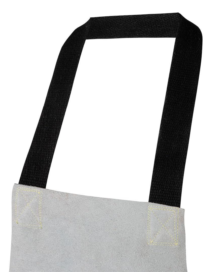 NEO TOOLS Grembiule da saldatura in pelle di alta qualità 60 x 90 cm Protezione robusta per lavori di saldatura Resistente al calore e ignifugo Cintura regolabile per collo e cintura in vita