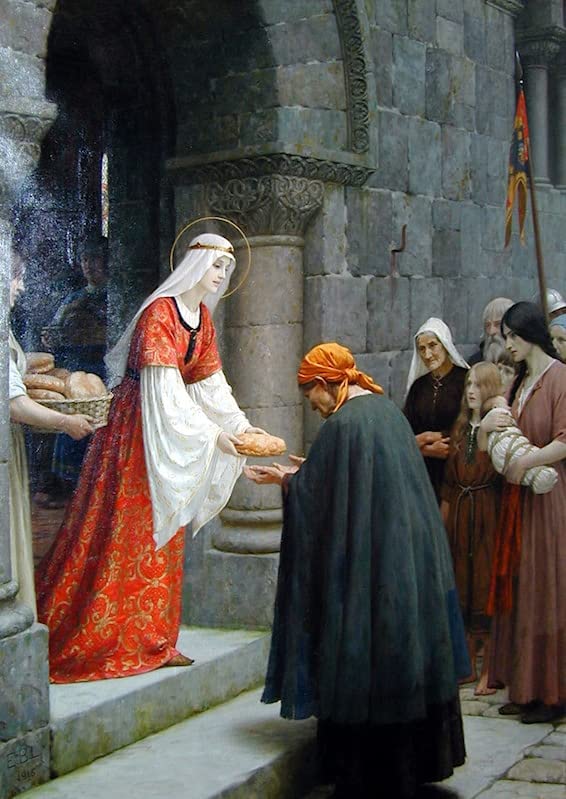 Impression d'art la Charité de Sainte Elisabeth de Hongrie Toile Premium 60x90