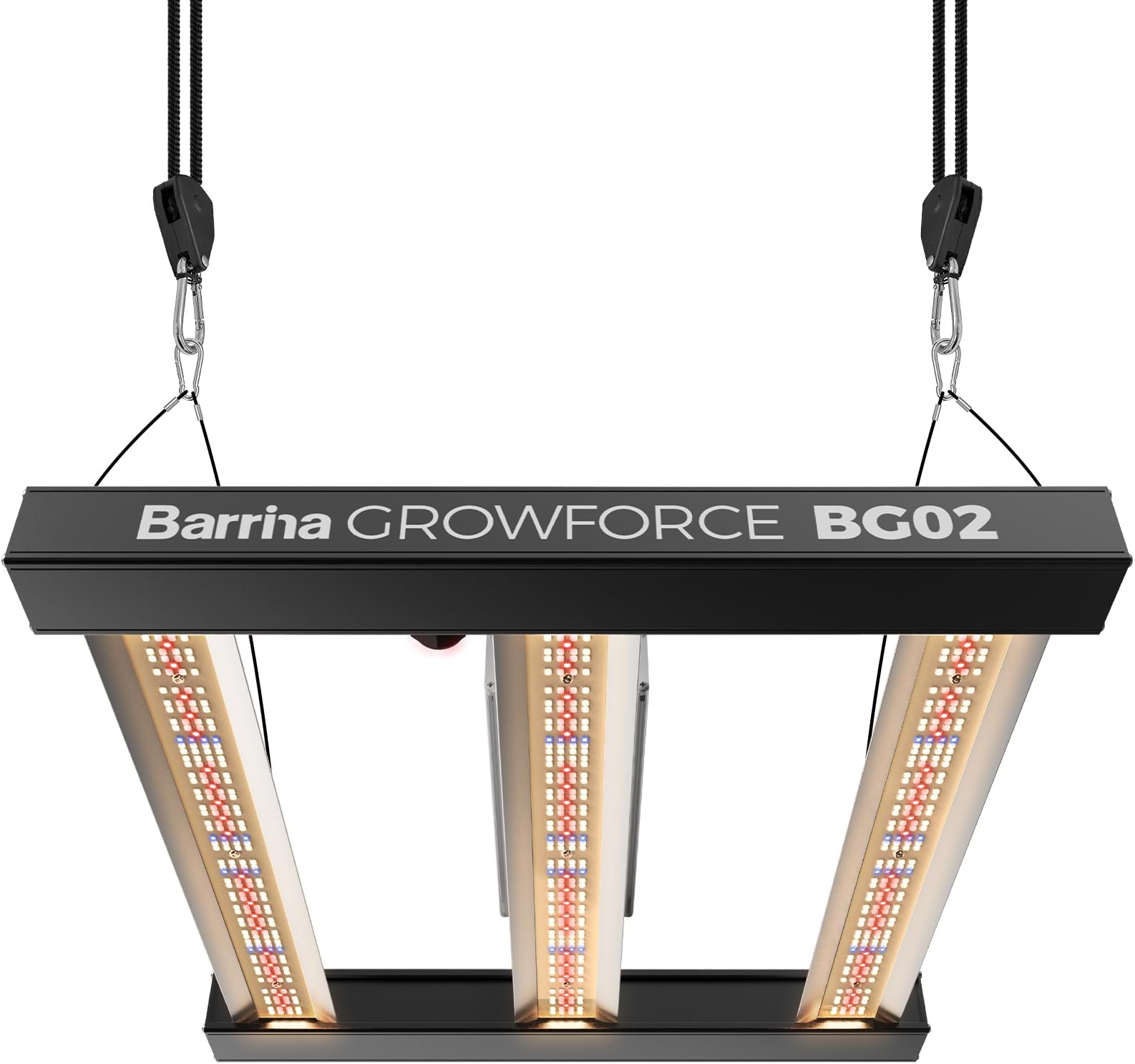 Barrina GrowForce BG02 3 x 3 LED Grow Light, 200W Full Spectrum with Dual Blue & FIR, High PPFD, Dimmable, Hanging Grow Lights for Indoor Plants 4 x 4 Coverage, 60° Lens for Uniform Illumination, ETL