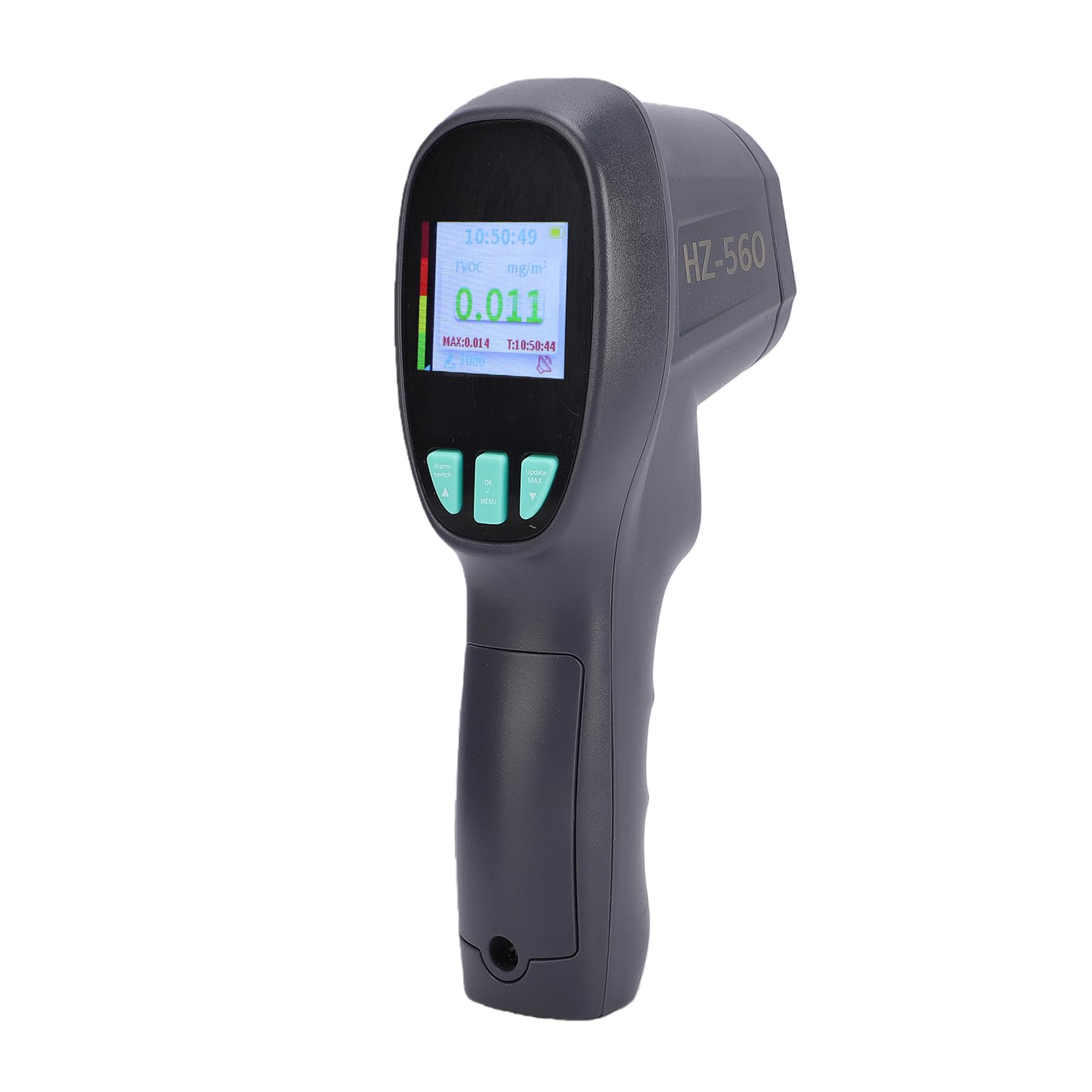 Eacam Detector HCHO TVOC Portátil con Sensor Electroquímico, Monitor de Calidad del Aire Resolución 0,001 MG/m³, Probador Recargable, Almacenamiento de Datos en Forma Tabla,