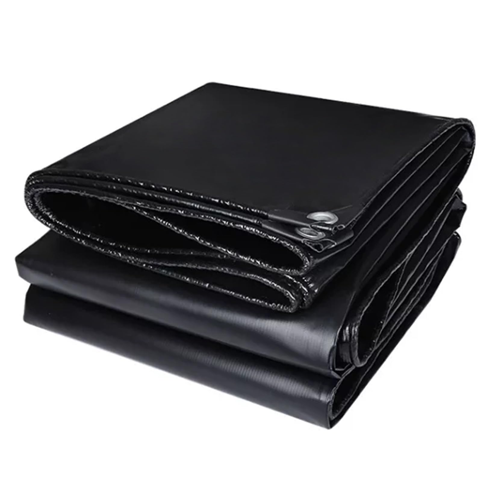 Extra Thick Heavy Duty Poly Tarp, 500g/㎡ Black Waterproof Tarps Cover with Grommets & Reinforced Edges, UV Resistant Canvas Tarpaulin(2x6m(6.5ftx19.7ft))