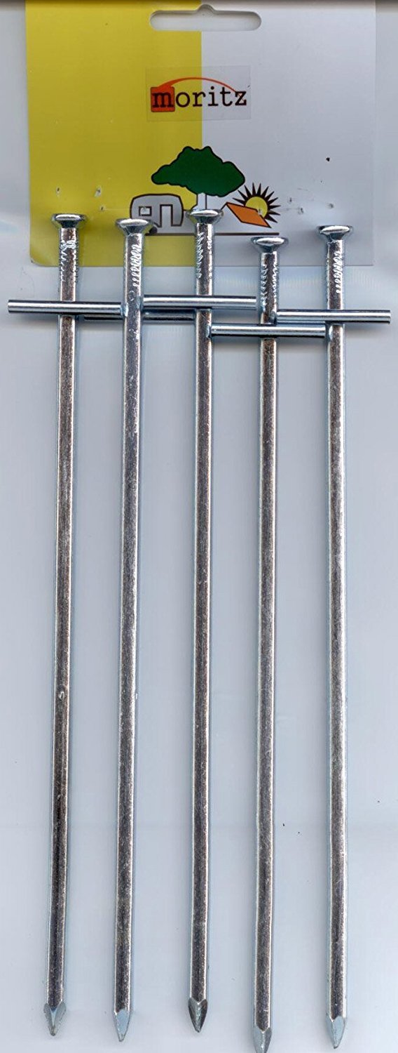 Moritz Picchetti A Croce Per Tenda E Gazebo 23 Cm - Acciaio Zincato, Diametro 6 Mm, Confezione Da 4