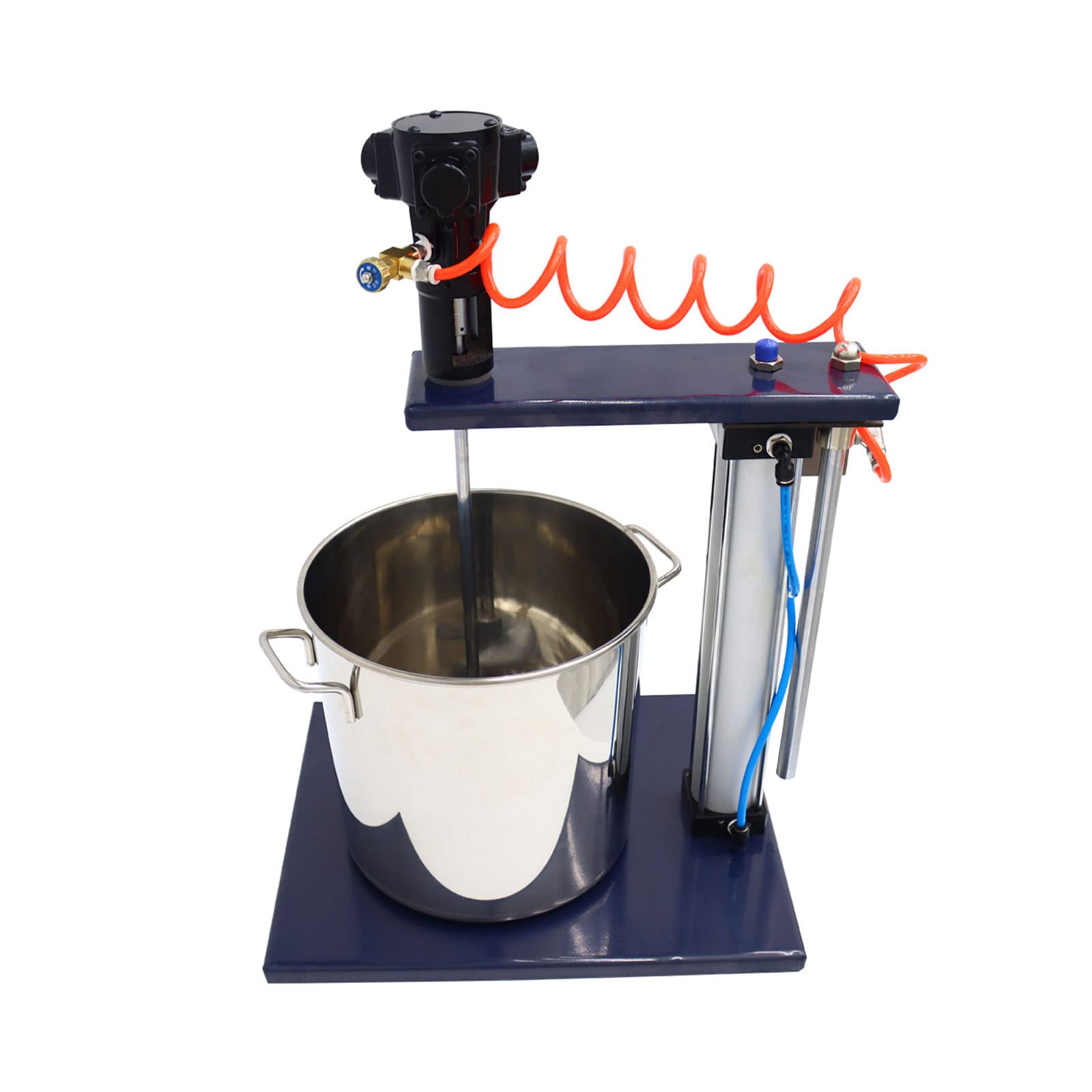 LGXEnzhuo 5 Gallon Pneumatic Mixer with Stand Guide Rail Lift Paint Coating Automatic Mixer 304 Stainless Steel Automatic Paint Mixing Tool with One 5 Gallon Capacity Barrel