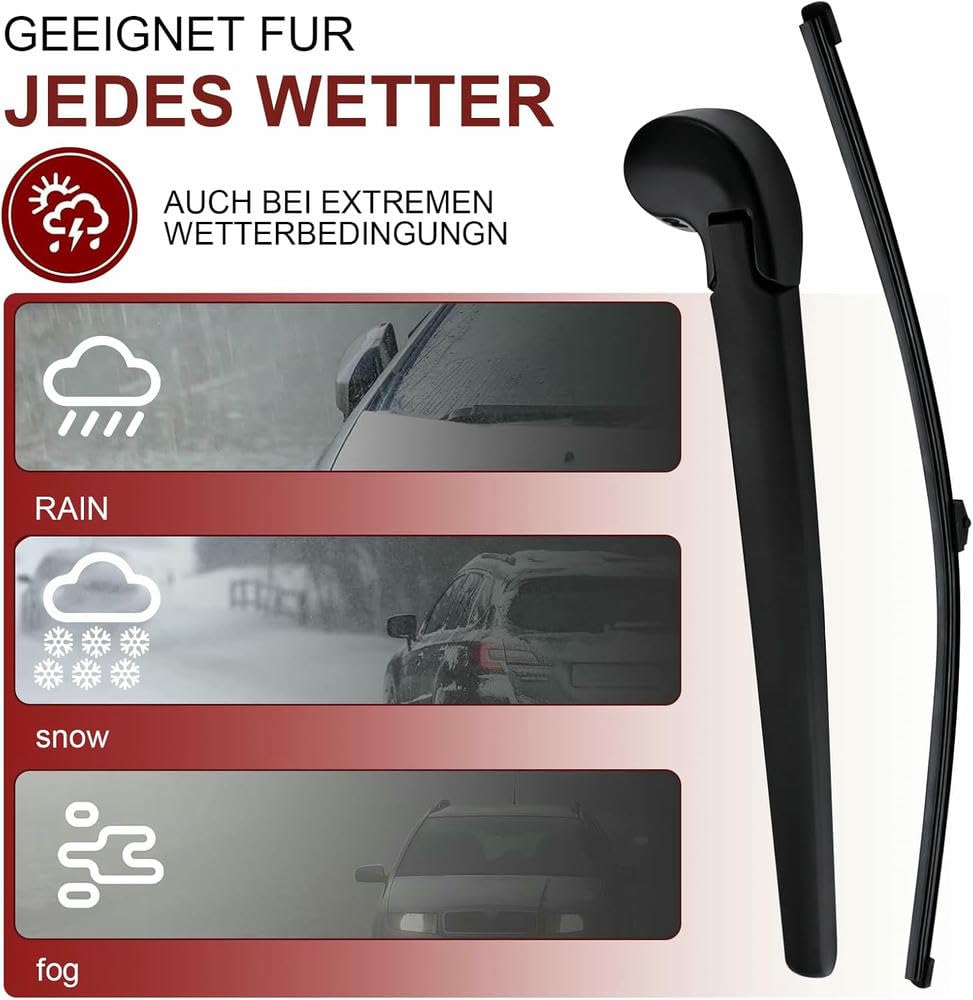 16 Kit set spazzola tergicristallo posteriore e braccio, per