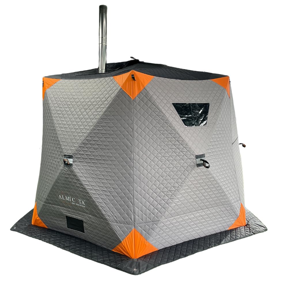 ALMI-Flex ALMICOTA Zeltsauna Mobile Sauna 90°C bis 8 Personen 2.10m 10 min Schnellaufbau 3-lagig Sechseck inkl. Boden-ISO