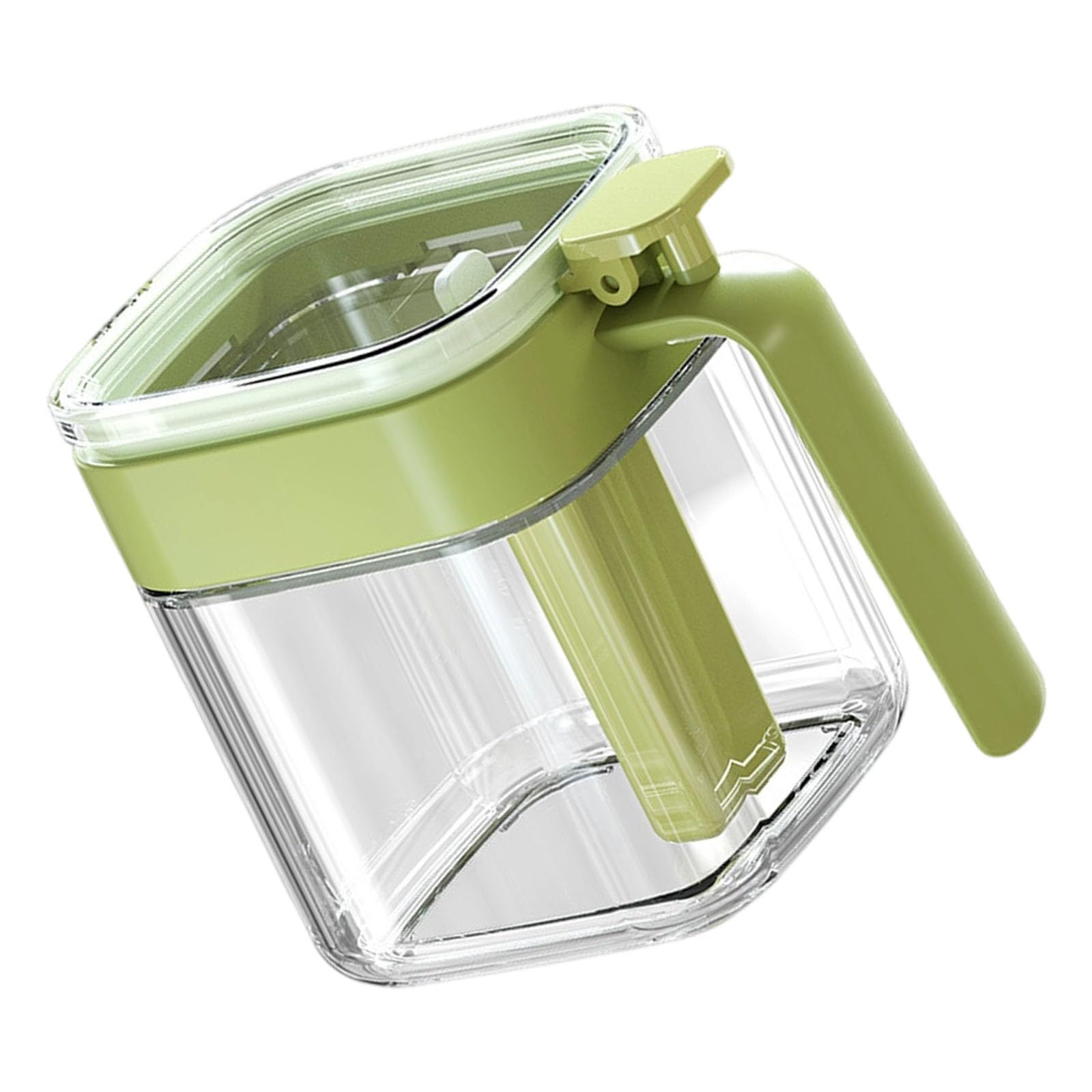 GTYLF Stackable Dual-Compartment Glass Jars with Spoon Holder & Airtight Seal for Baking Supplies Glass Seasoning Container