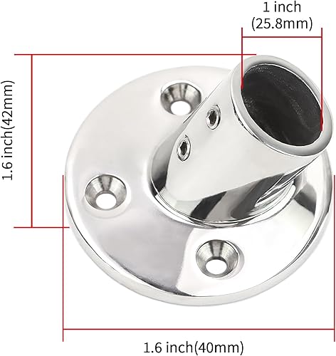 Miniatura 3 de Accesorios para riel de barco de acero inoxidable de 6090 grados, base de barandilla de grado marino para tubotubería de 78 o 1 pulgada de diámetro