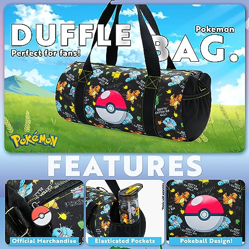 Pokemon Duffel Bag for Kids Boys Anime Pikachu Carryall Duffle Bag with Adjustable Strap for Travel Sports Gear Equipment Organizer Gifts for Kids3