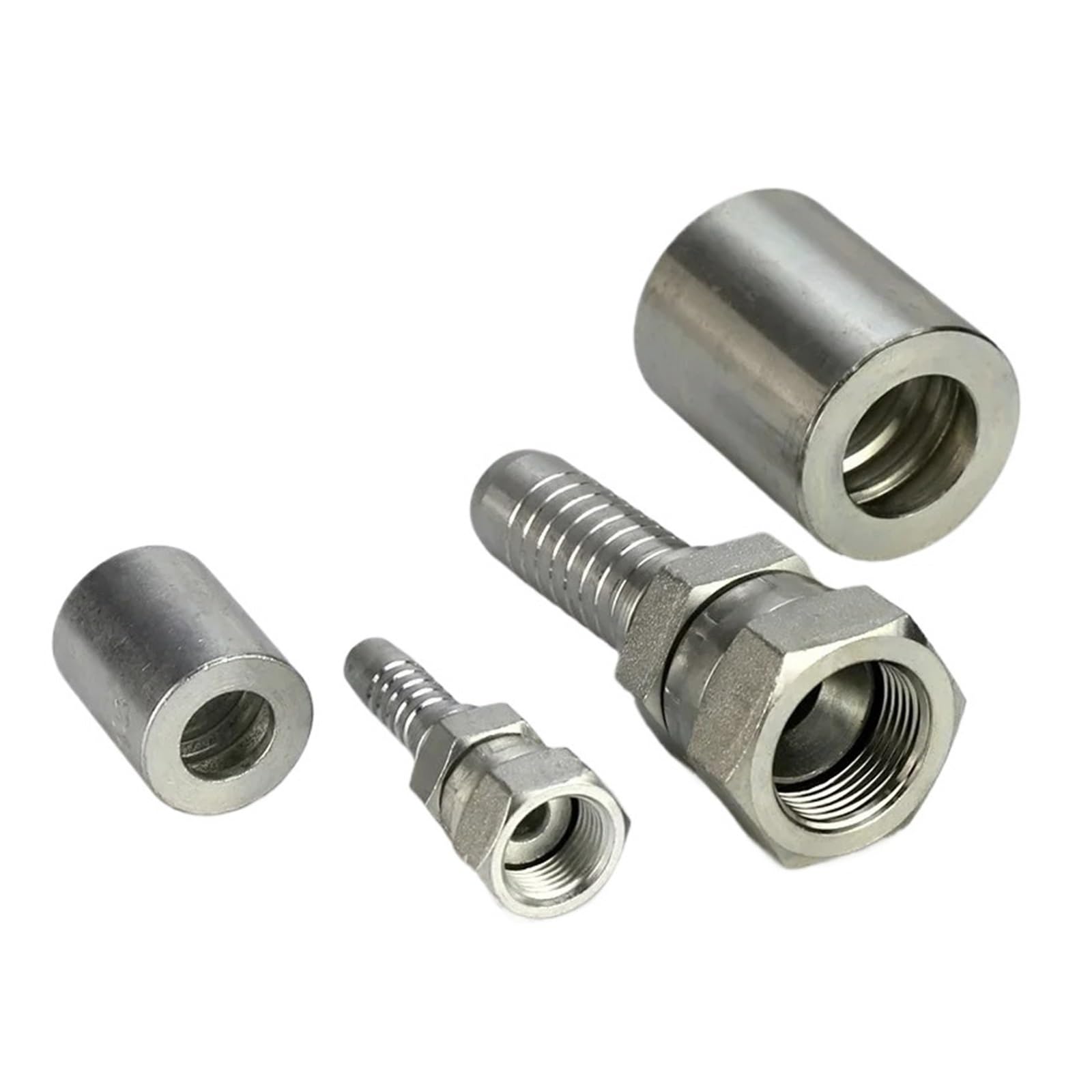 45# Stal 1/4" 3/8" 1/2" 3/4" 1" Gwint stożkowy hydrauliczny do węży wysokociśnieniowych, złącza rur olejowych, 6 mm-32 mm, z kolcami(D,Pipe 32mm to DN25)