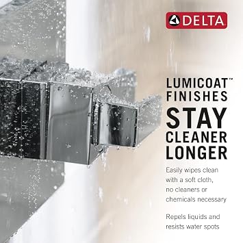 Delta Faucet 7-Setting In2ition 2-in-1 Dual Shower Head with ProClean Spray, Chrome Round Hand Held Shower Head with Hose 1.75 GPM, Lumicoat Chrome 58651-PR