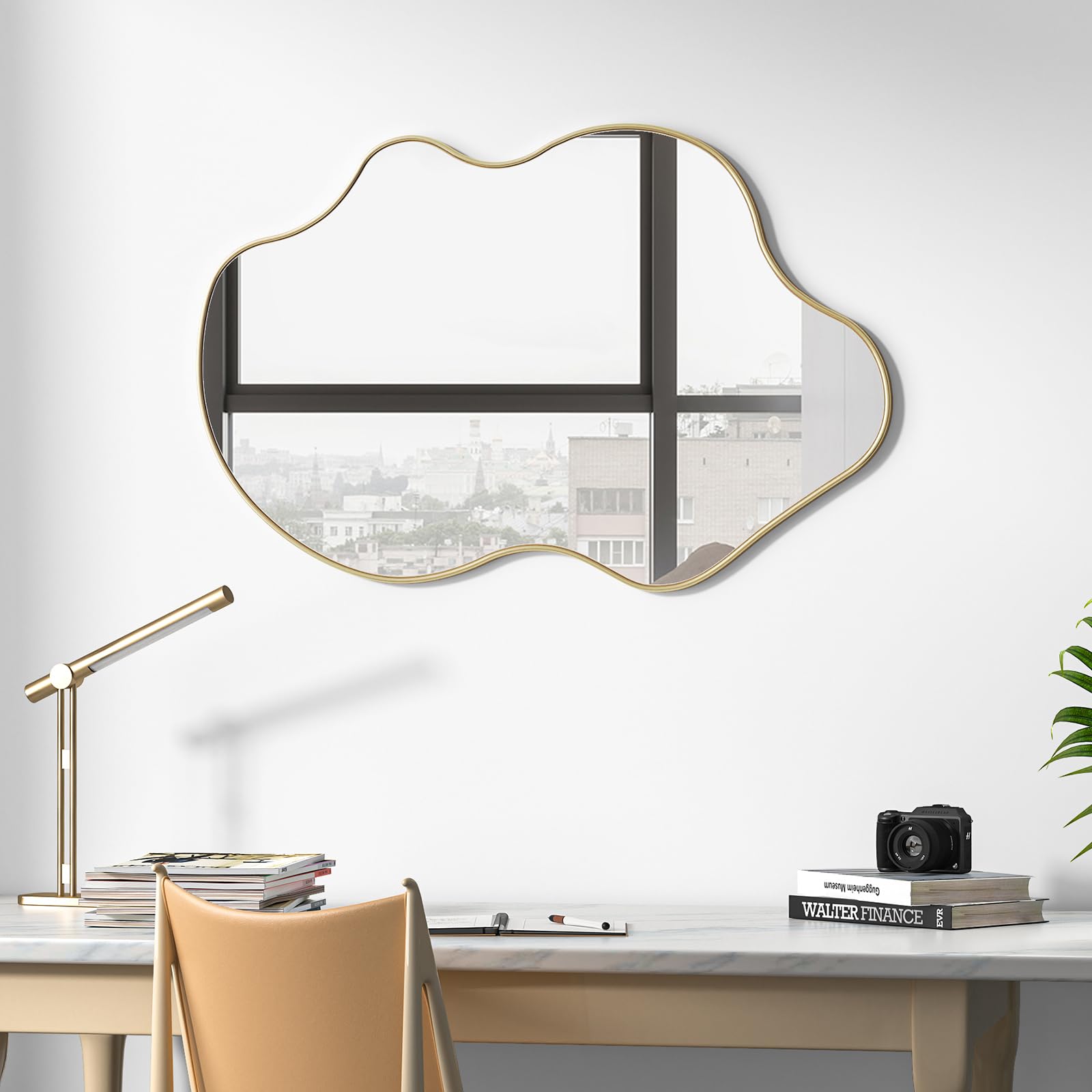 Specchio da Parete Moderno Specchio Irregolare Specchi da Appendere alle Pareti Specchio per Vestirsi per Soggiorno Camera da Letto Ingresso Corridoio 60 x 90 cm