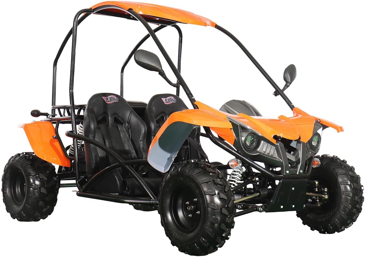 X-PRO Talon 125cc Gas Go Kart for Kids & Teens, 4-Stroke Gas Powered Off-Road Go Kart with 3-Speed Semi-Automatic Transmission w/Reverse, Electric Start, Full Suspension (Blue)