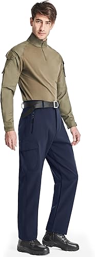 Miniatura 9 de MAGCOMSEN - Pantalones de invierno para hombre impermeables con forro polar pantalones tácticos softshell para snowboard esquí con bolsillos