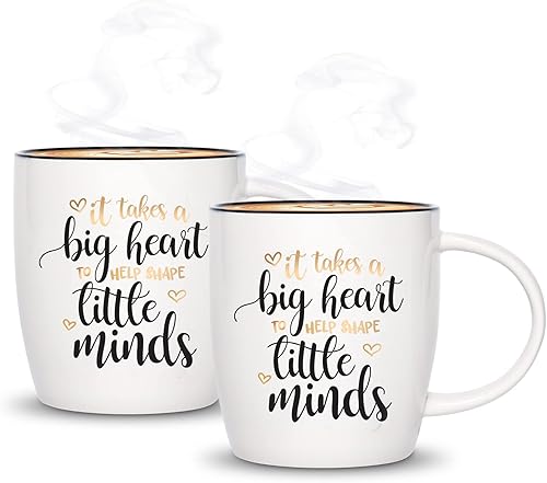 Miniatura 2 de CARAKNITS - Juego de 2 tazas de café blancas de cerámica de 13 onzas